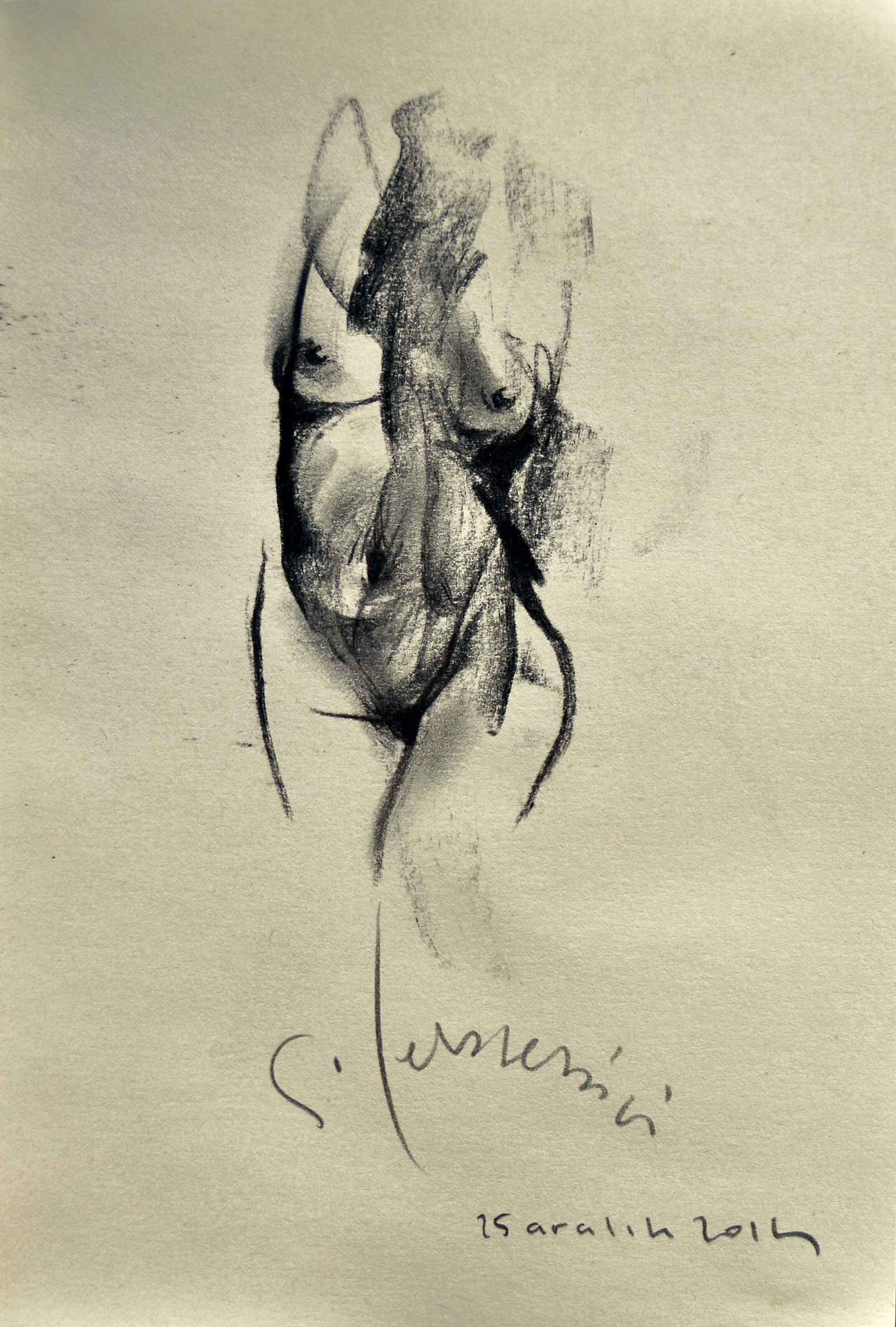 Desen-Drawing 2014 füzen-charcoal(defter-notebook) 16x11 cm..