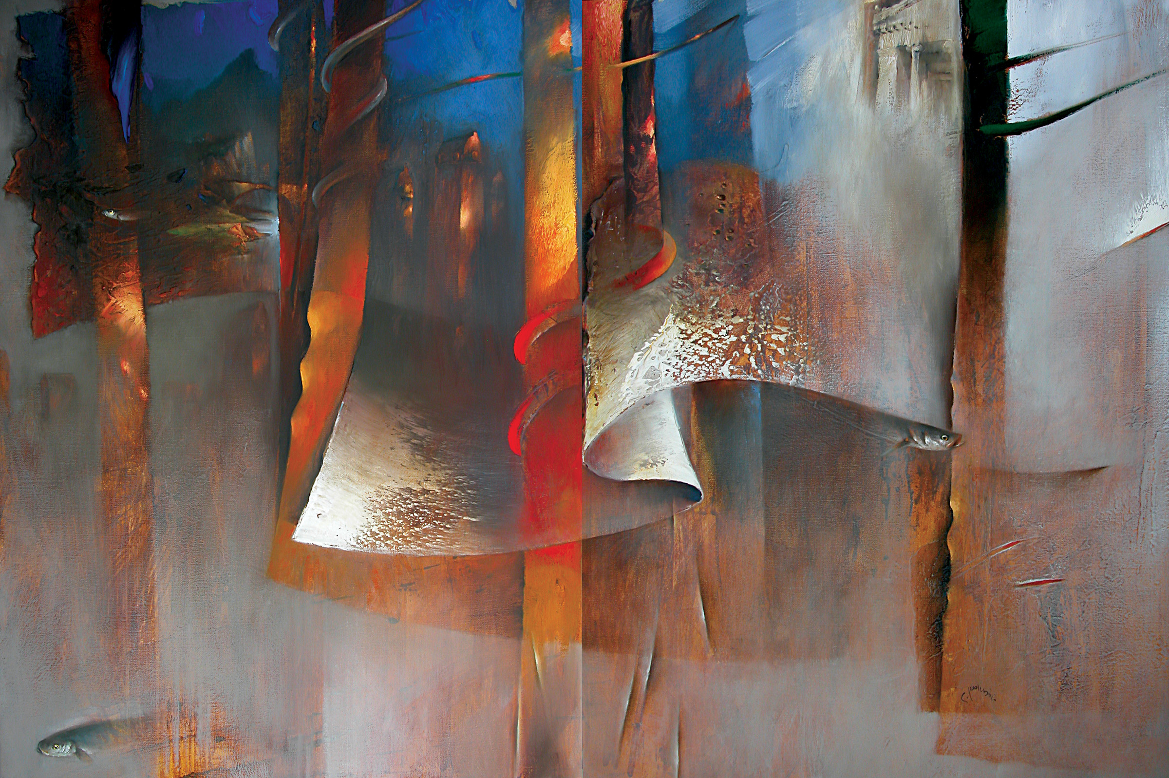Gövdeler Serisi 151x224 cm (diptik) 2009